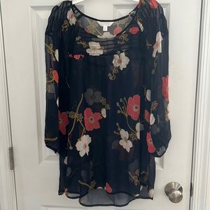 Lauren Conrad Sheer Floral Blouse
